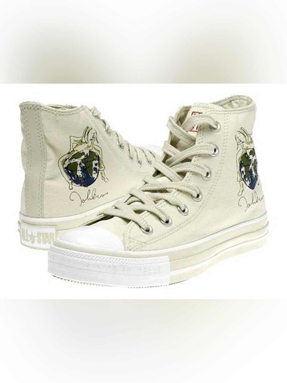 Rare John Lennon "Imagine Peace" All Star Converse Shoes. NWOT. W-8.5 M-6.5